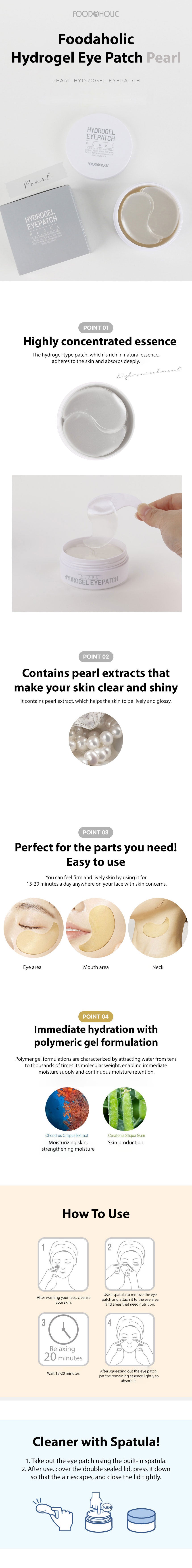 Foodaholic Hydrogel Eye Patch 60pcs - Pearl