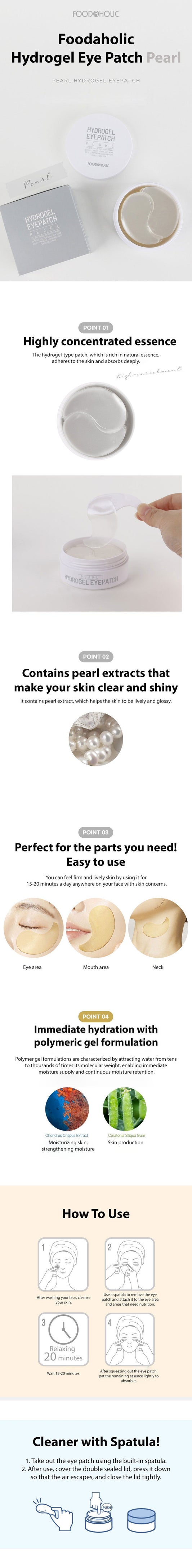 Foodaholic Hydrogel Eye Patch 60pcs - Pearl